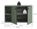 Sitzbank >Station< in Smoke Green - 106x63x37cm (BxHxT)