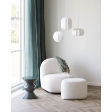 Fußhocker >Hilo< in creme-weiss, Polyester -...