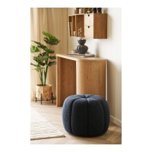 Pouf >Paisley< in Marineblau, Polyester -...