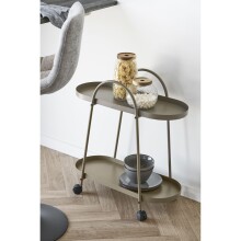 Rollwagen >Empoli< in Braun, Stahl - 27,5x64x60cm...