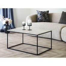 Couchtisch >Vita< in Schwarz / Travertin Dekor -...
