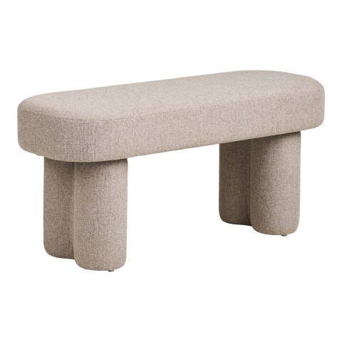 Hockerbank >Weston< in Sand, Stahl, Stoff, Holzwerkstoff - 95x45x36cm (BxHxT)