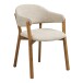 Esszimmerstuhl >Dunkirk< in Natur / Beige, Stoff, Eiche - 59,5x80x59cm (BxHxT)