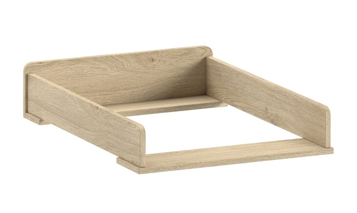 Wickelaufsatz >Sam< in Eiche Melamin Dekor, Holzwerkstoff - 53x15x72,2cm (BxHxT)