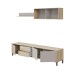 Wohnwand >SALON< (3-tlg.) in Eiche Dekor / Kaschmir - 200x46,5x40 (BxHxT)