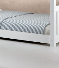 Etagenbett >Ronald< in Kiefer Weiß lackiert - 210x121,5x129 (BxHxT)