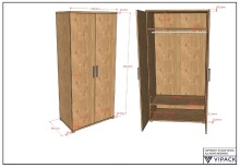 Schlafzimmer-Set >Sam< (4-teilig) in Eiche Melamin Dekor, Holzwerkstoff