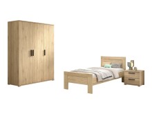 Schlafzimmer-Set >Sam< (3-teilig) in Eiche Melamin...