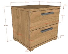 Schlafzimmer-Set >Sam< (4-teilig) in Eiche Melamin Dekor, Holzwerkstoff
