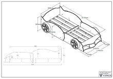 Autobett >Max< in Weiß, Holzwerkstoff - 229x58x114cm (BxHxT)