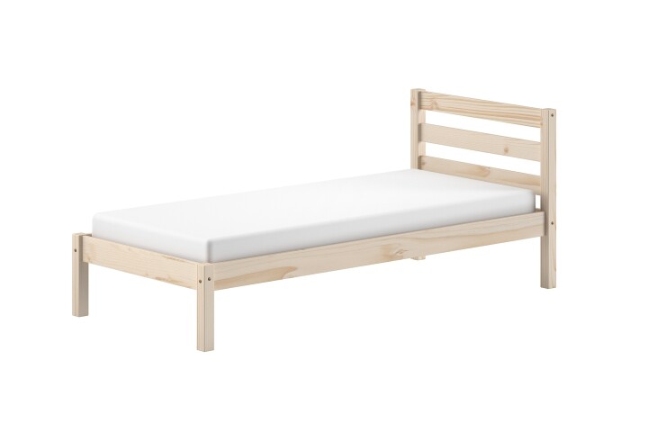 Einzelbett >Pino< in Kiefer natur lackiert, Massivholz - 211x84,4x97,5cm (BxHxT)