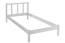 Massivholzbett >Fredy< in Weiß - 96,5x80x208 (BxHxT)