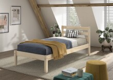 Massivholzbett >Pino< in Kiefer natur lackiert -...