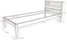 Stauraumbett >Pino< in Kiefer natur lackiert - 211x84,4x97,5 (BxHxT)