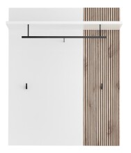 Garderobenpaneel >Menaro< in weiss / Viking Oak...