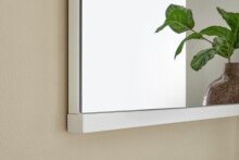 Garderobenspiegel >Menaro< in weiss / Spiegel, Holzwerkstoff - 75x78x3cm (BxHxT)