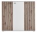 Schuhkommode >Menaro< in weiss / Viking Oak Dekor - 132x118x37 (BxHxT)