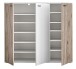 Schuhkommode >Menaro< in weiss / Viking Oak Dekor - 132x118x37 (BxHxT)