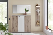 Garderoben-Set >Menaro< (3-teilig) in weiss /...