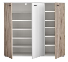 Garderoben-Set >Menaro< (3-teilig) in weiss / Viking Oak Dekor - 172x198x37 (BxHxT)