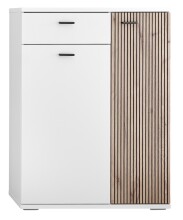 Garderoben-Set >Menaro< (4-teilig) in weiss / Viking Oak Dekor - 155x198x37 (BxHxT)