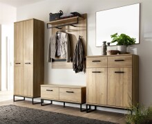 Schuhbank >Toledo< in Grandson Oak, Holzwerkstoff - 101x38x38 (BxHxT)