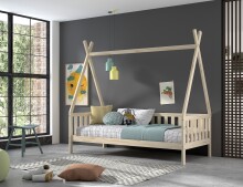 Kinderbett >Tipi< in Kiefer Natur, Kiefer massiv -...