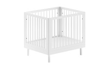 Babybett >Buche massiv< in weiß lackiert,...