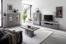 Couchtisch >Sona< in Arktis grau, Holzwerkstoff - 115x45x65cm (BxHxT)