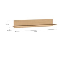 Wandboard >Alice Springs< in Elegancia Eiche Dekor - 154x25,6x21,2cm (BxHxT)