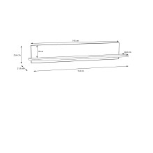 Wandboard >Alice Springs< in Taupe - 154x25,6x21,2cm (BxHxT)
