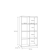 Stauraumvitrine >ARANK< in Mauvella Eiche/ Sand - 93,1x161,7x41,7cm (BxHxT)