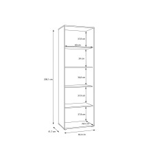 Vitrine >ARANK< in Mauvella Eiche/Sand - 63,4x200,1x41,7cm (BxHxT)