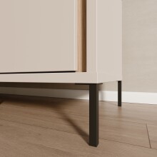 Sideboard >SERAVEL< in Sand / Mauvella Eiche Dekor - 158,8x87,2x41,5cm (BxHxT)