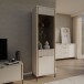 Stauraumregal >SERAVEL< in Sand / Mauvella Eiche Dekor - 59,4x199,2x41,5 (BxHxT)