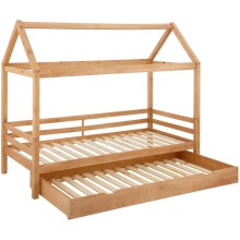 Hausbett >Athen2< in Natur, Natur/Kiefer - 208x165x98cm (BxHxT)