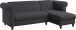 Ecksofa >Firenze II< in Grau, Samt-Cord - 241x83x154cm (BxHxT)