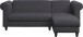Ecksofa >Firenze II< in Grau, Samt-Cord - 241x83x154cm (BxHxT)