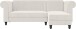Ecksofa >Firenze II< in Creme-Weiß, Samt-Cord - 241x83x154cm (BxHxT)
