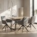 Esstisch >Krakow< in Eiche Dekor, MDF/Metall - 160x76x90cm (BxHxT)