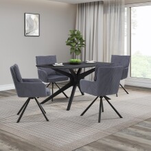Esstisch >Dresden< in Schwarz, MDF - 160x76x90cm (BxHxT)