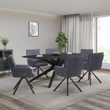 Esstisch >Dresden< in Schwarz, MDF - 200x76x100cm (BxHxT)