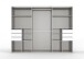 Schwebetürenschrank >LUZERN< in EICHE DEKOR + GRAPHIT + SPIEGEL - 270x208x64cm (BxHxT)
