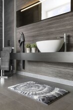 Badematte >AMMONA< in grau, 100% Polyacryl SUPERSOFT - 100x60x2cm (LxBxH)