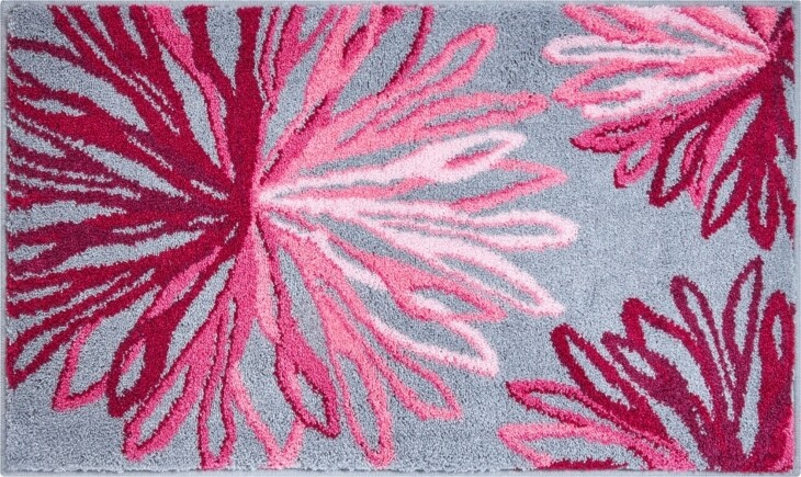 Badematte >ART< in rosé/grau, 100% Polyacryl SUPERSOFT - 100x60x2cm (LxBxH)