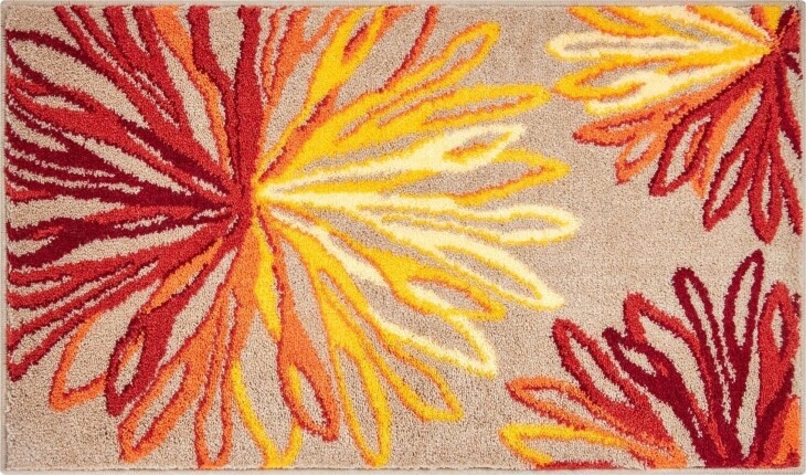 Badematte >ART< in orange/beige, 100% Polyacryl SUPERSOFT - 120x70x2cm (LxBxH)