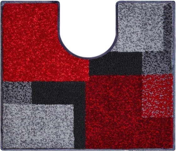 Badematte >ATALA< in rot, 100% Polyacryl SUPERSOFT - 60x50x2cm (LxBxH)