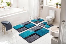 Badematte >ATALA< in türkis, 100% Polyacryl SUPERSOFT - 100x60x2cm (LxBxH)