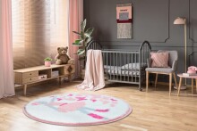 Kinderteppich >BALLERINA< in pink - 100x100x1,7...