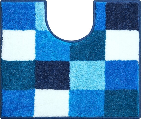 Badematte >BONA< in blau, 100% Polyacryl SUPERSOFT - 60x50x2cm (LxBxH)